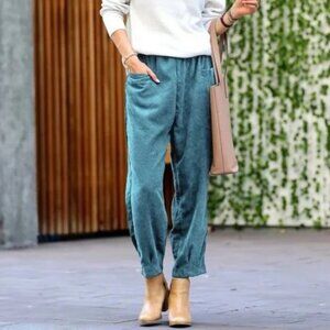 Three Bird Nest Blue Corduroy Joggers Large